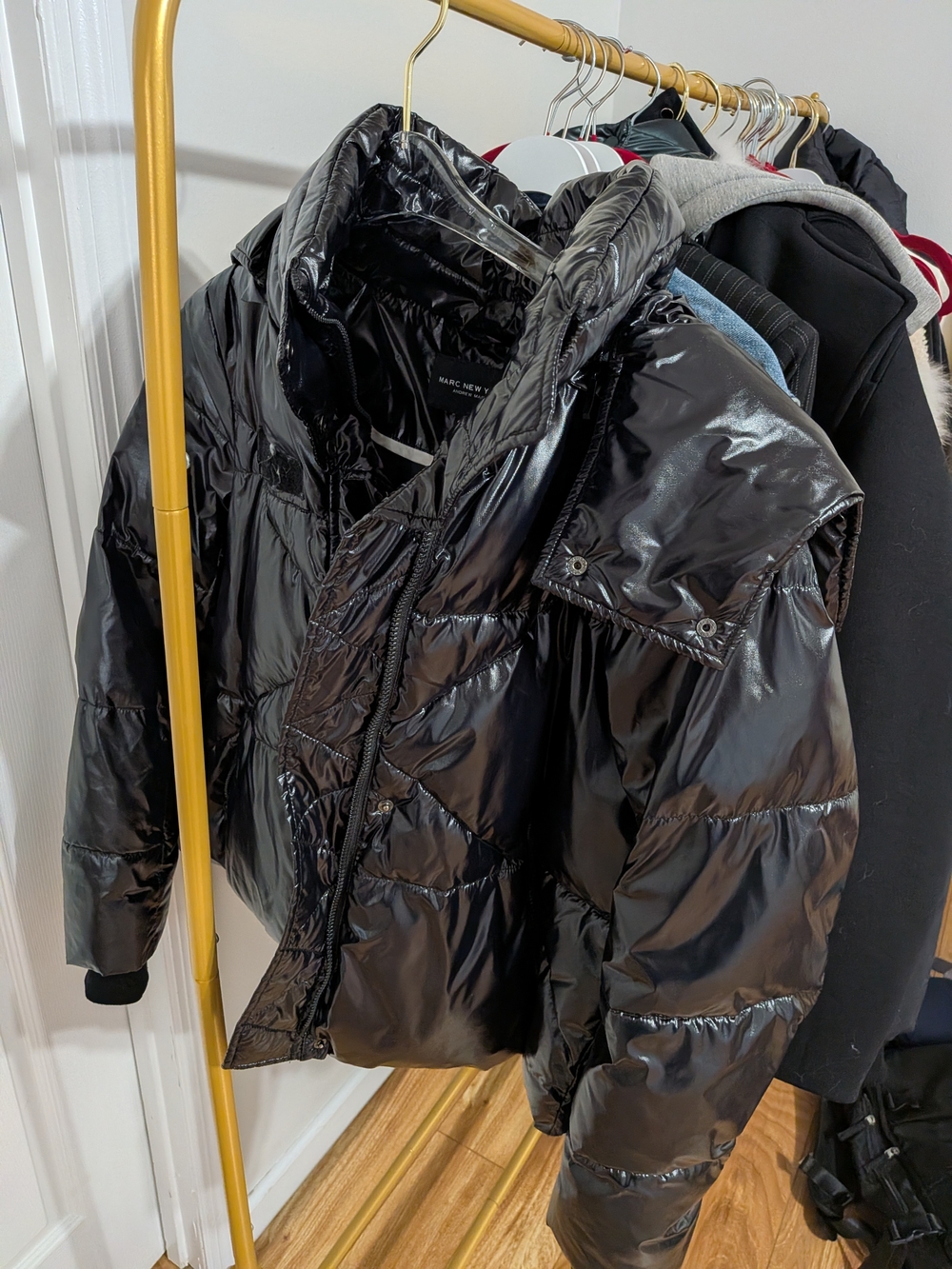 Marc New York Black Shiny Puffer Jacket